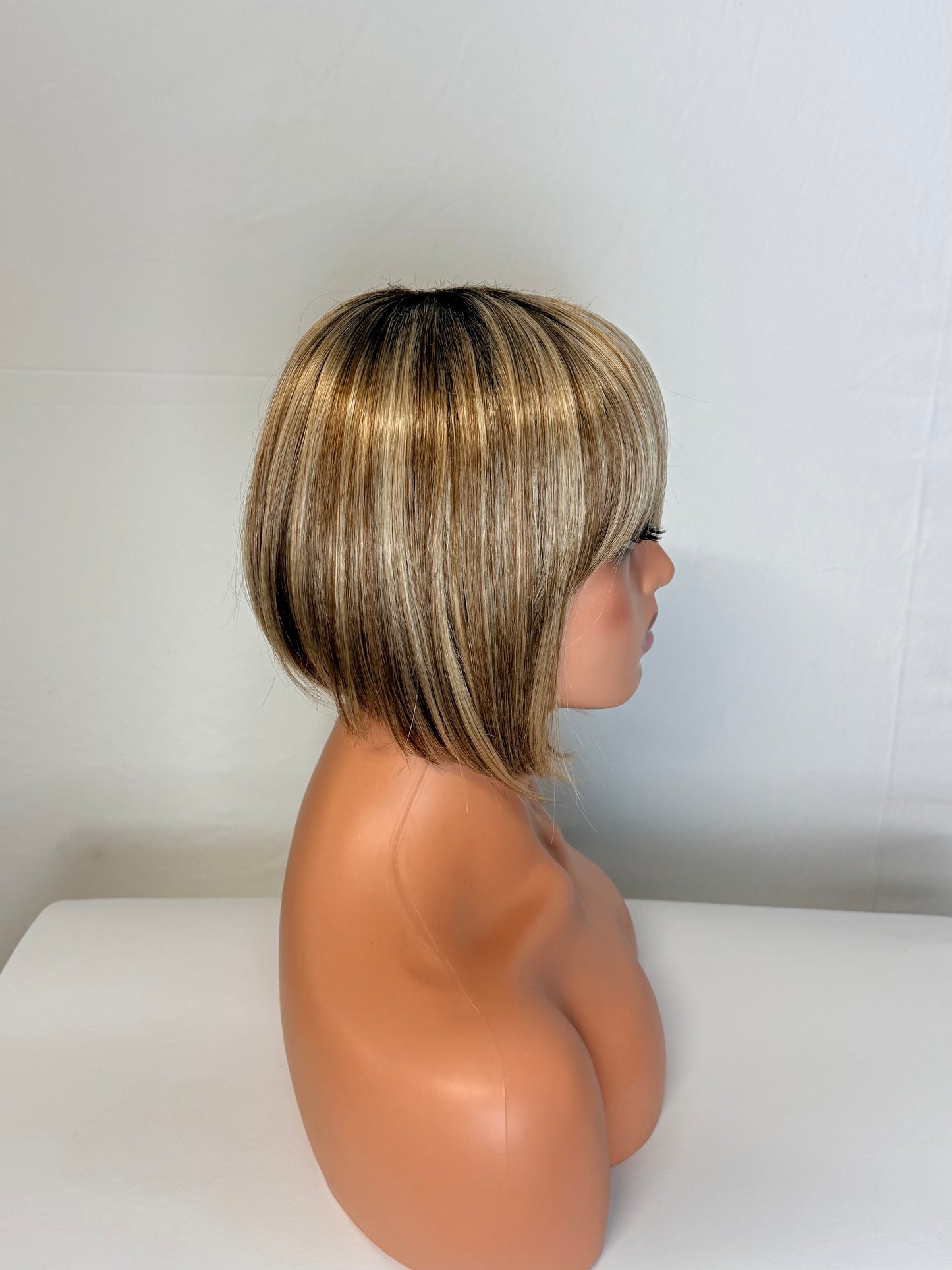 Sleek Bob Wig with Full Fringe (Synthetic)