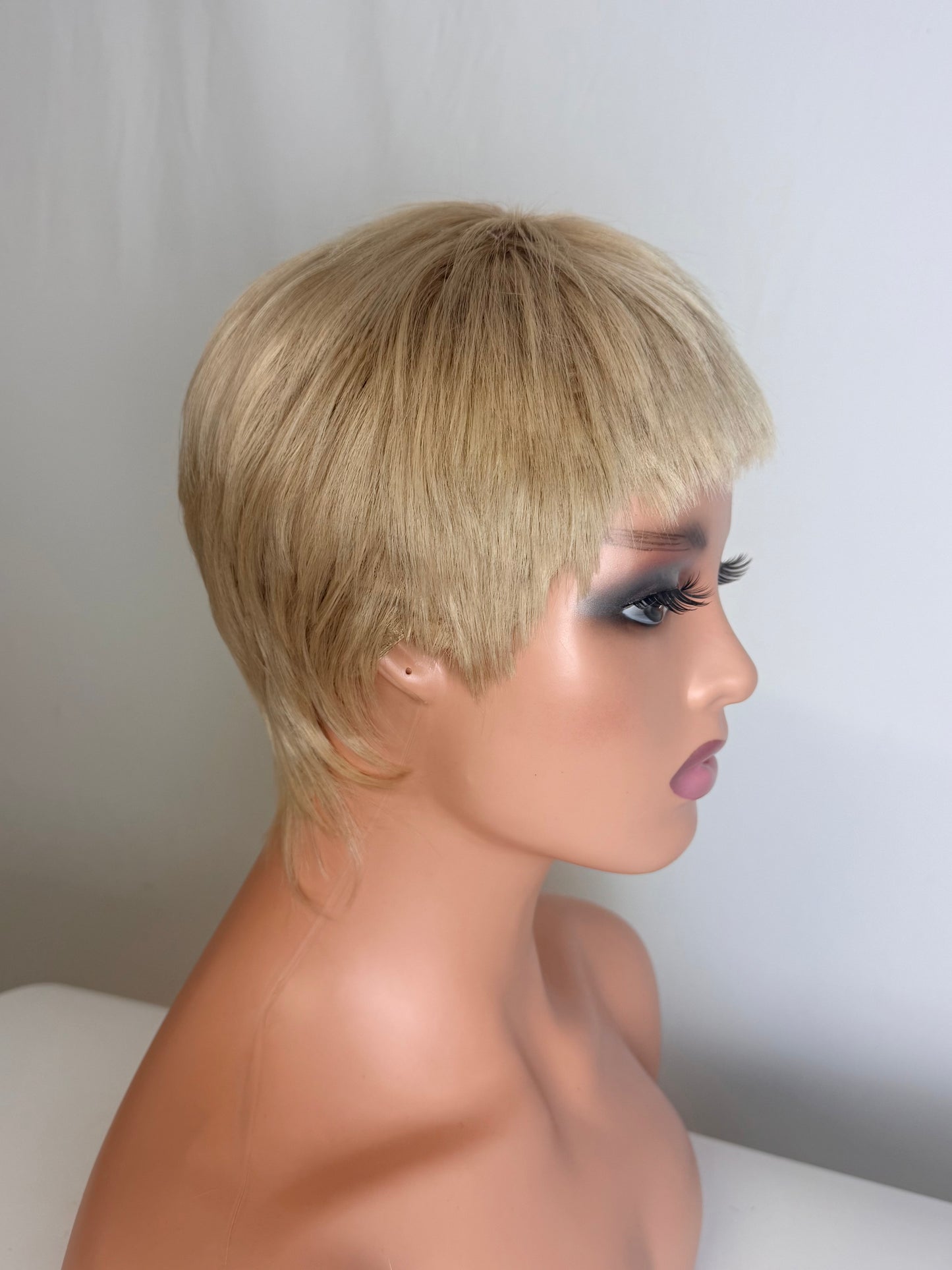 Blonde Textured Pixie Crop Wig (Synthetic)