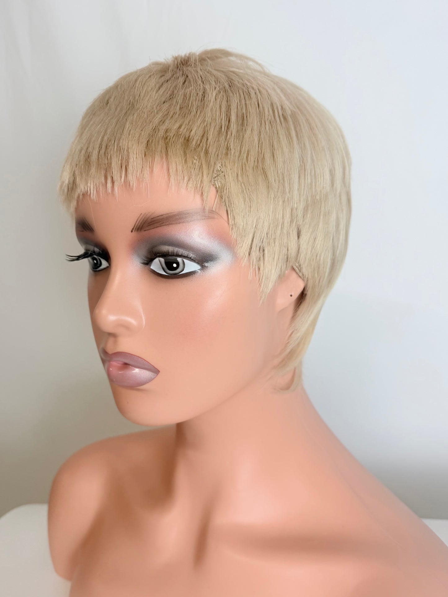 Blonde Textured Pixie Crop Wig (Synthetic)