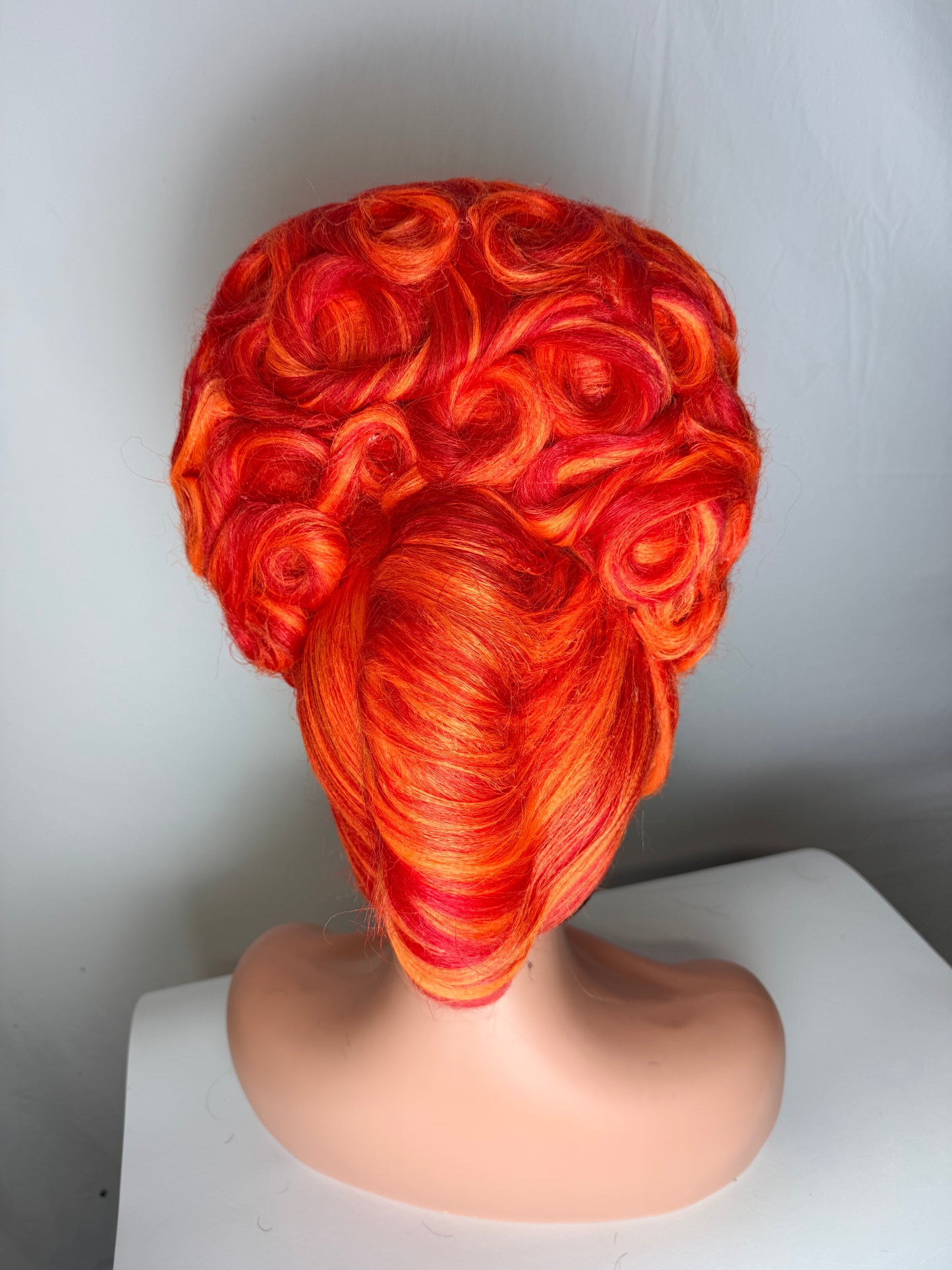 Orange Sculptural Curl Wig – Statement/Costume Style (Synthetic)